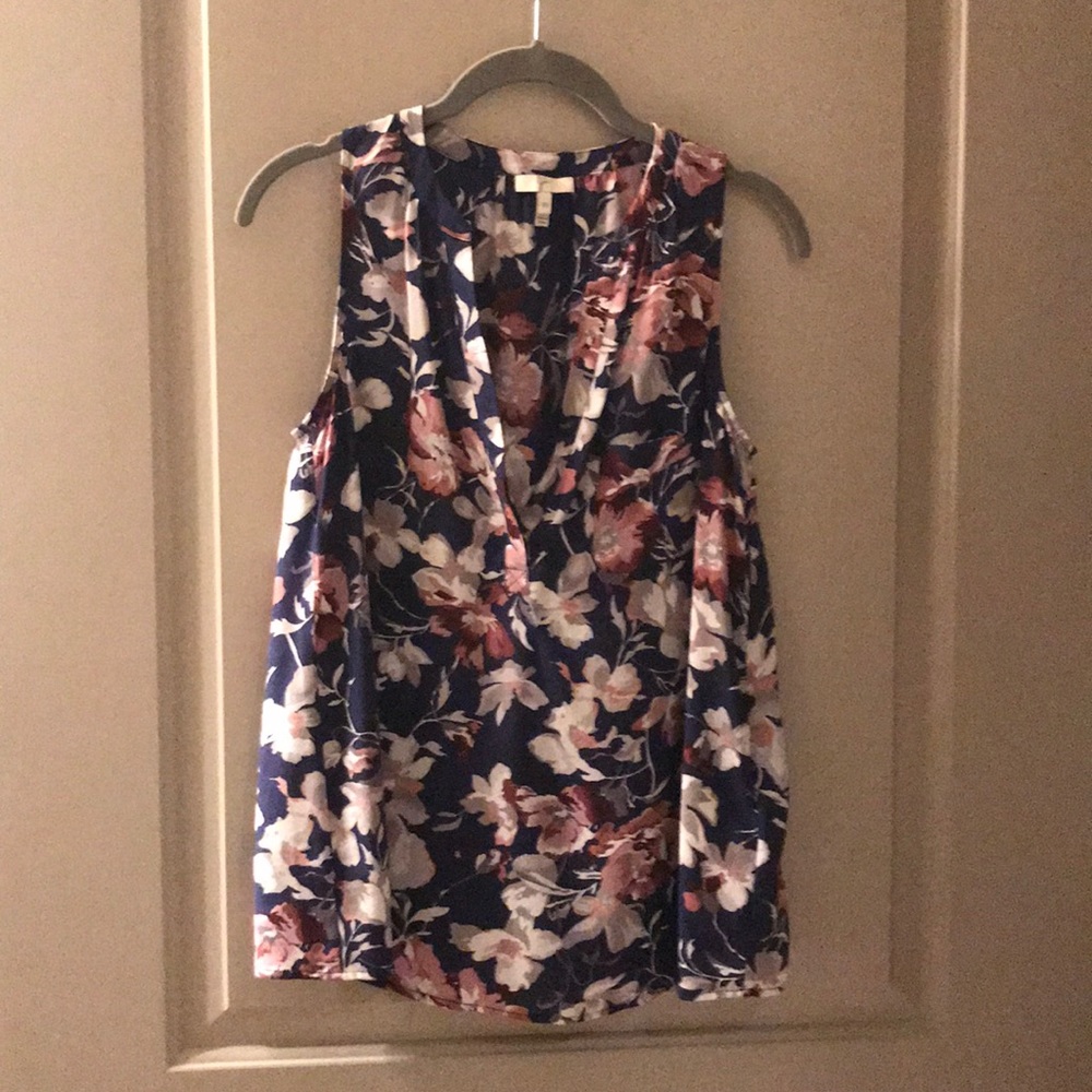 Joie navy flowered blouse